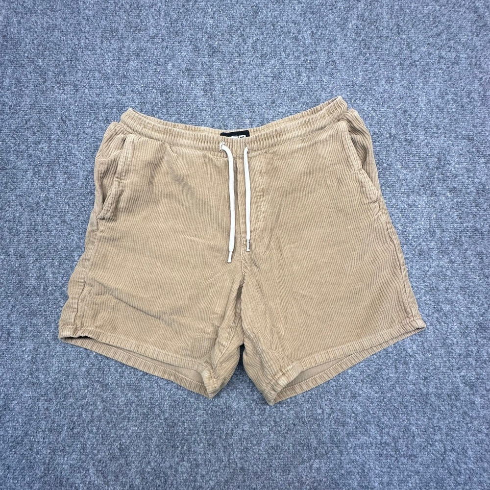 RSQ Corduroy Pull On Shorts Small Tan Drawstring Elastic Waist